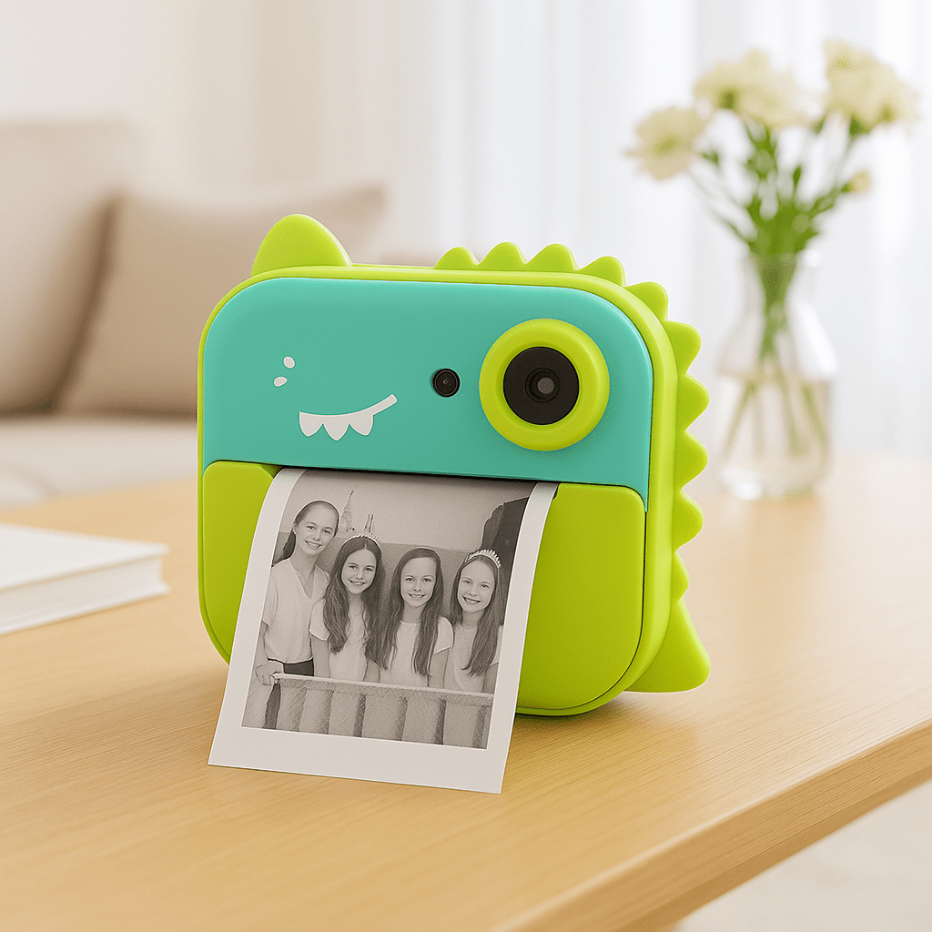 Appareil photo instantané enfant-dinosaure vert