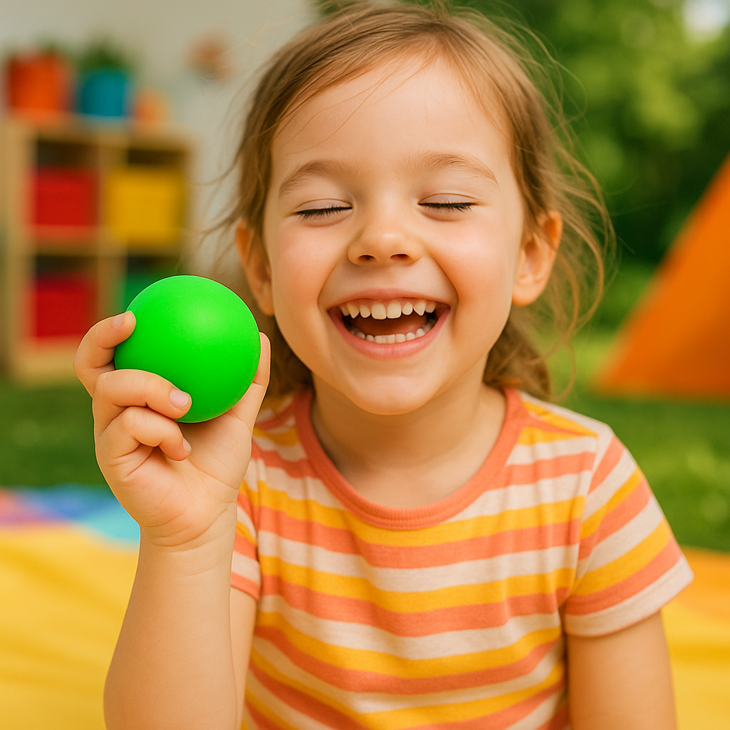 BALLE ANTI STRESS ENFANT VERT