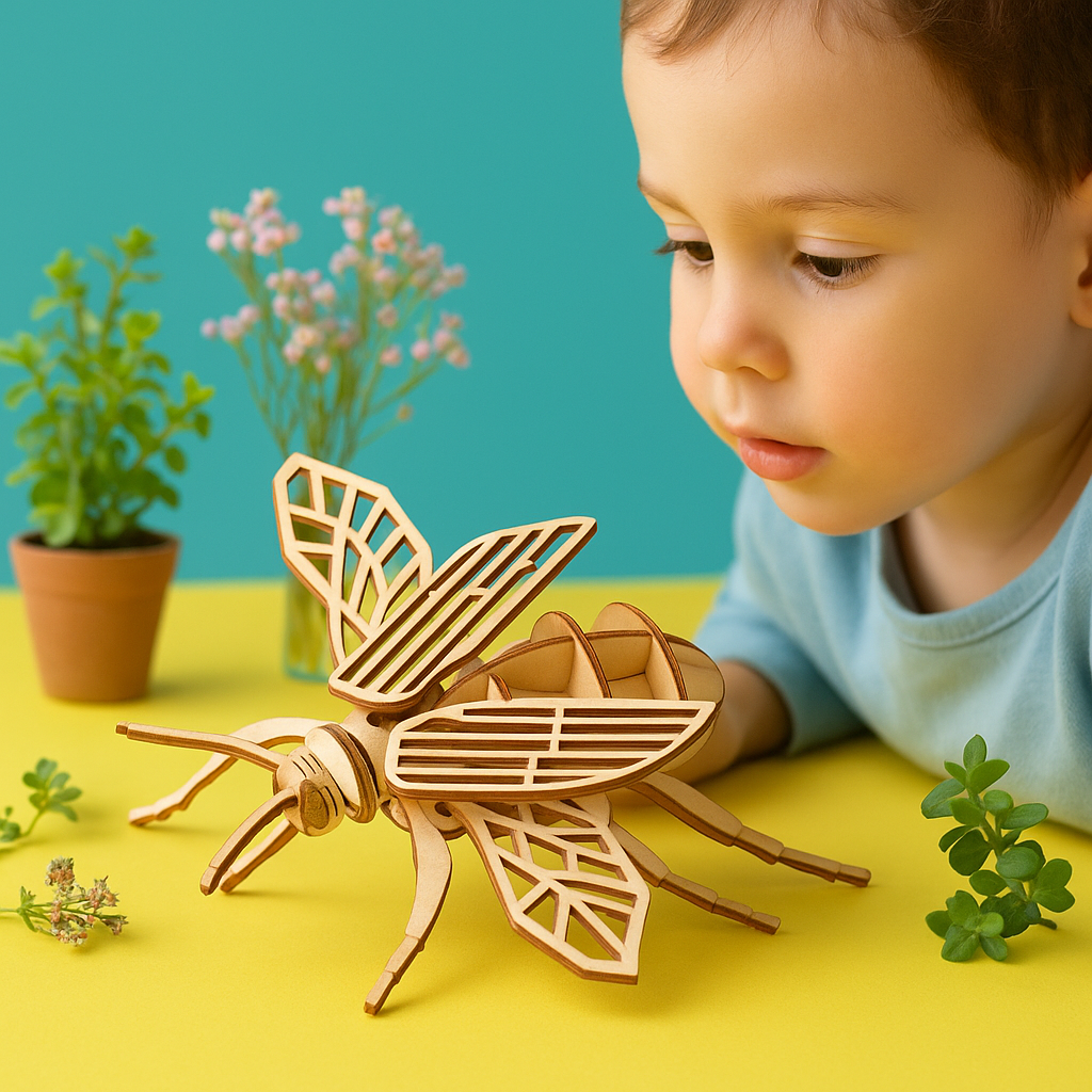 Puzzle 3D En Bois Insectes