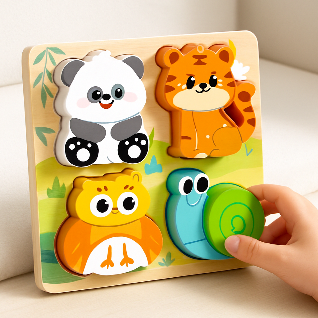 PUZZLE BOIS 3D-ENCASTREMENT-ANIMAUX