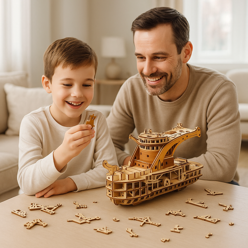 Puzzle 3D Bois Vaisseau Steampunk Victorien 1