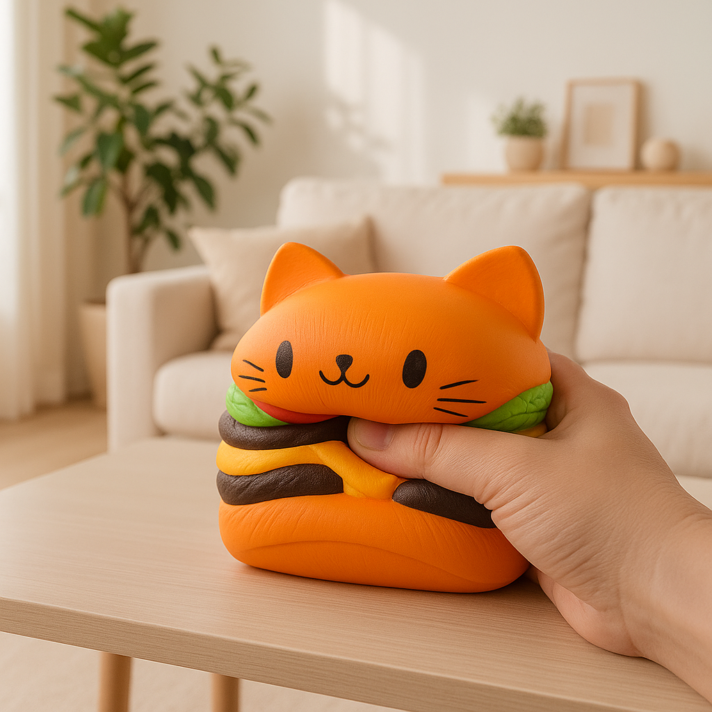 burger squishy chat jouet anti-stress