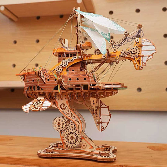 Puzzle 3D Bois Vaisseau Steampunk Victorien 1