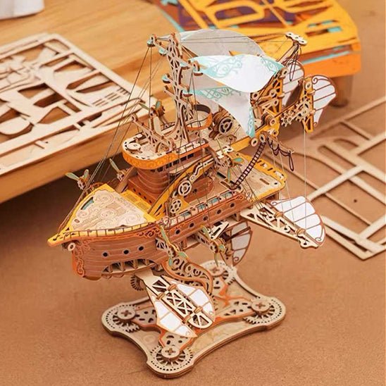 Puzzle 3D Bois Vaisseau Steampunk Victorien 1