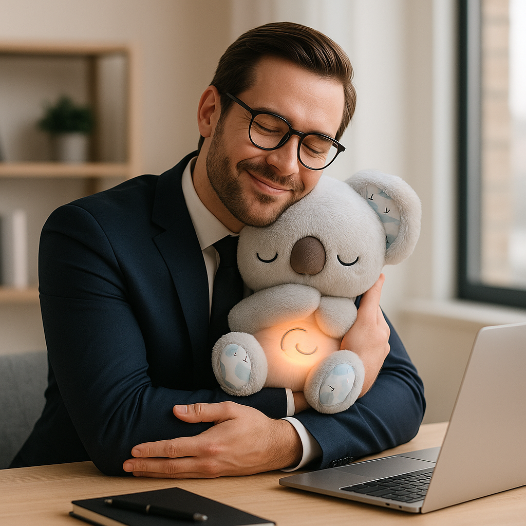 peluche qui respire Koala gris-anti stress