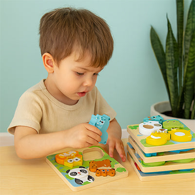 puzzle bois 3D-animaux bébé