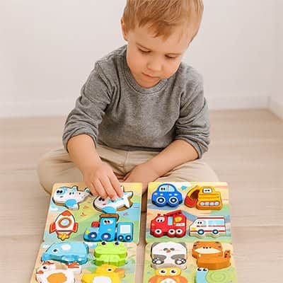 puzzle 3D BOIS-encastrement Montessori bois