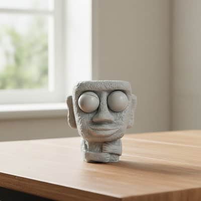 SQUISHIES MOAI YEUX ESCAMOTABLES