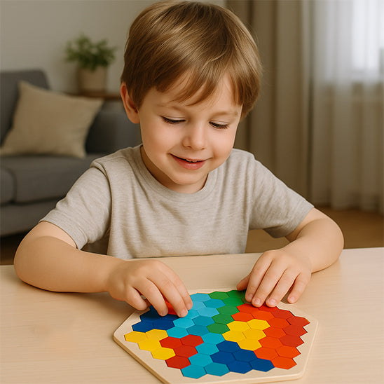 CASSE TETE EN BOIS-TANGRAM -HEXAGONAL