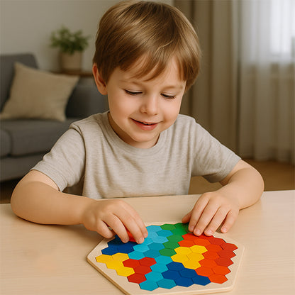 CASSE TETE EN BOIS-TANGRAM -HEXAGONAL