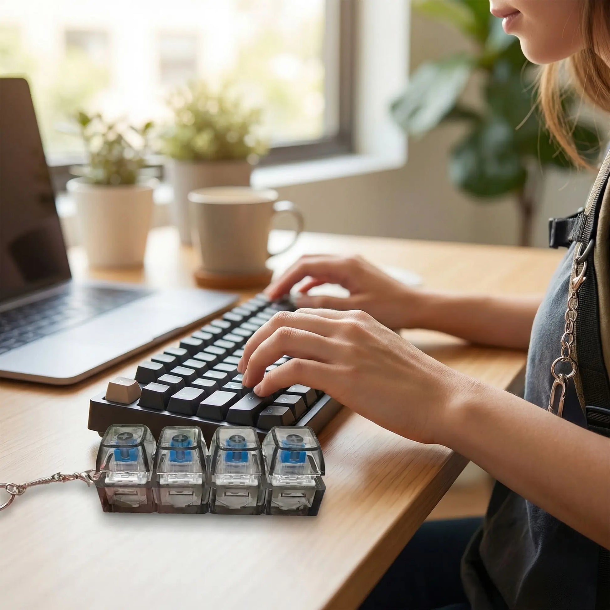 Fidget clavier noir- fidget toys anti stress porte clé