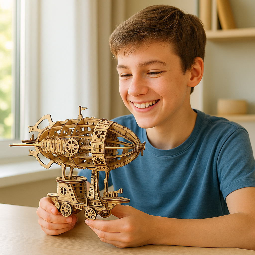 Puzzle Bois 3D Puzzle 3D Ballon Dirigeable Zeppelin