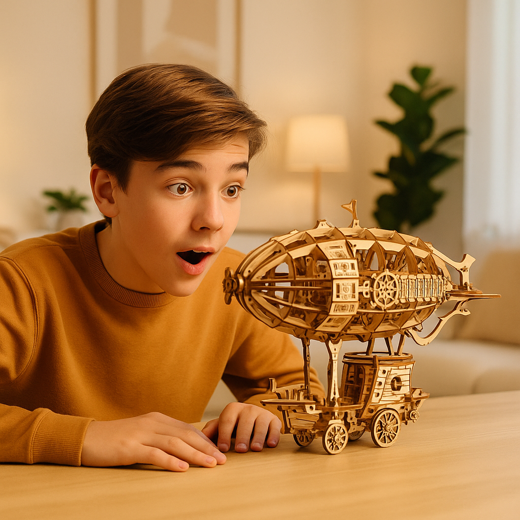 Puzzle Bois 3D Puzzle 3D Ballon Dirigeable Zeppelin