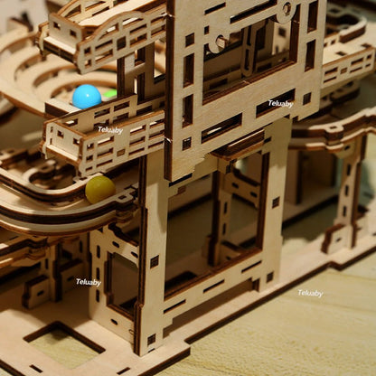 PUZZLE  3D BOIS-CIRCUIT A BILLES