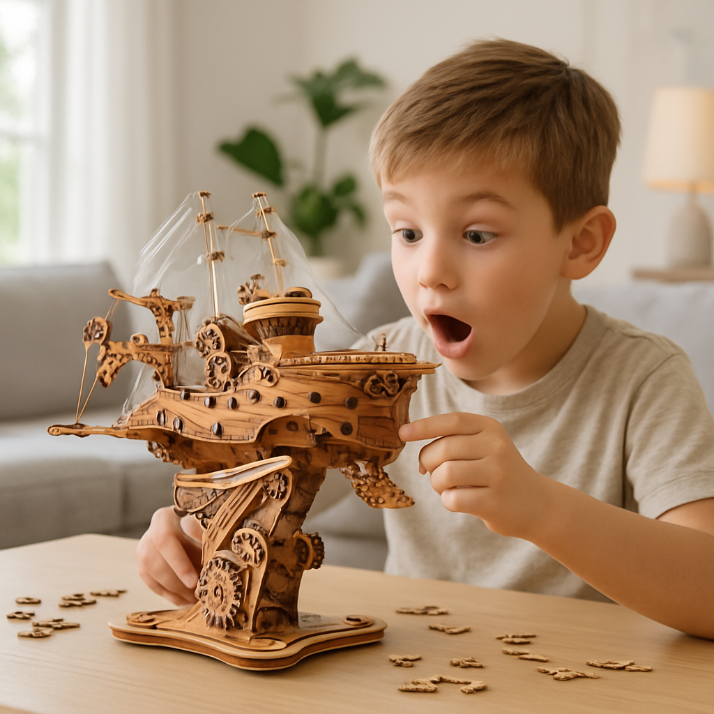 Puzzle 3D Bois Vaisseau Steampunk Victorien 1