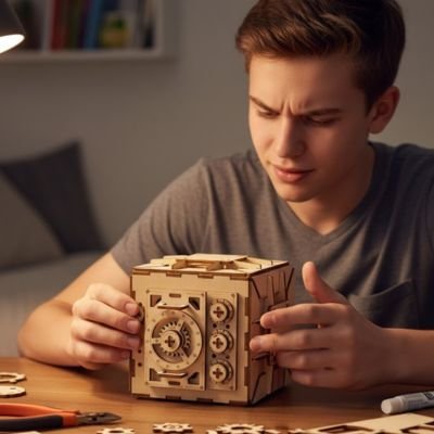 Maquette mécanique en bois puzzle 3D adulte