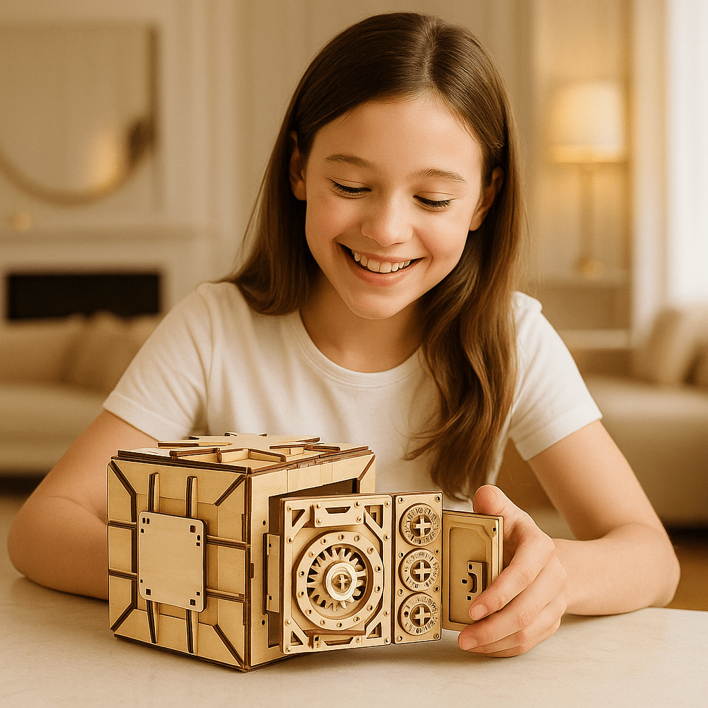 Puzzle 3D en bois coffre-fort à assembler soi-même