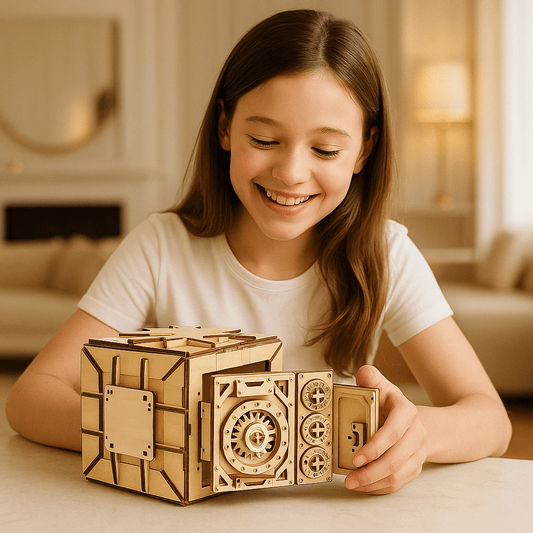 Puzzle 3D en bois coffre-fort à assembler soi-même