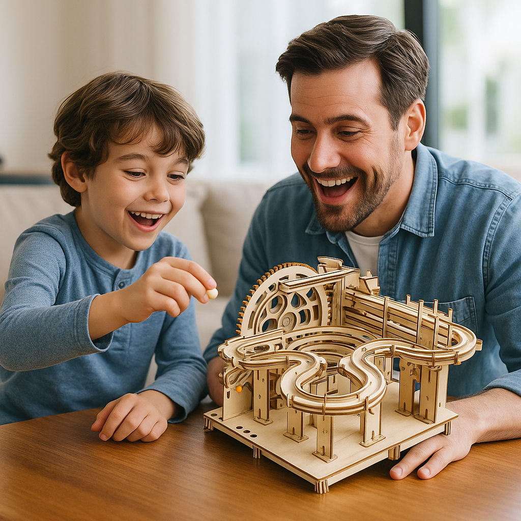 Puzzle Bois 3D Circuit A Billes