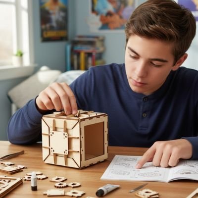 Puzzle mécanique bois à assembler pour loisir créatif