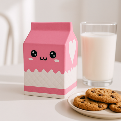 SQUISHY-SQUISHIES - anti stress-brique de lait rose