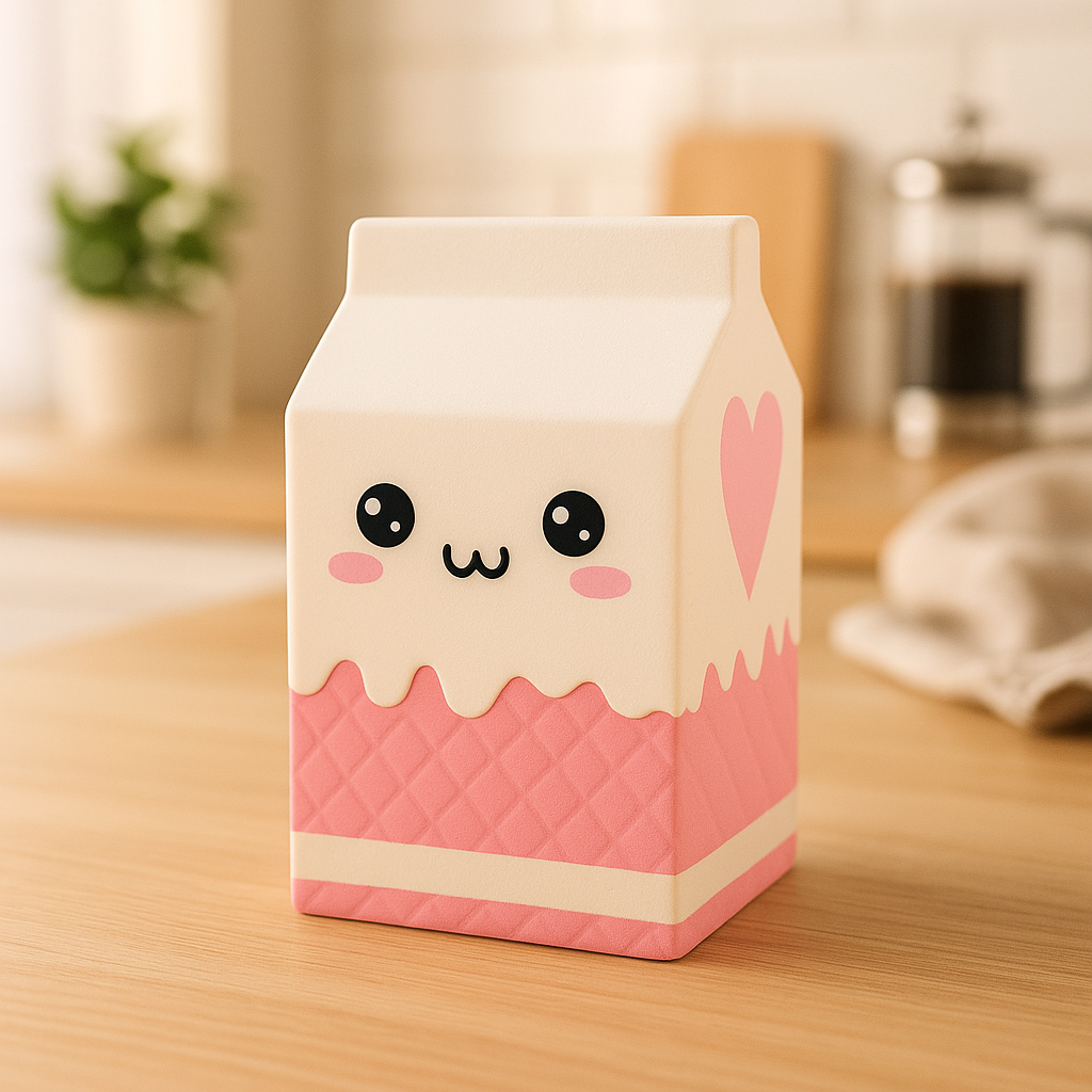 SQUISHY-SQUISHIES - anti stress-brique de lait blanc rose