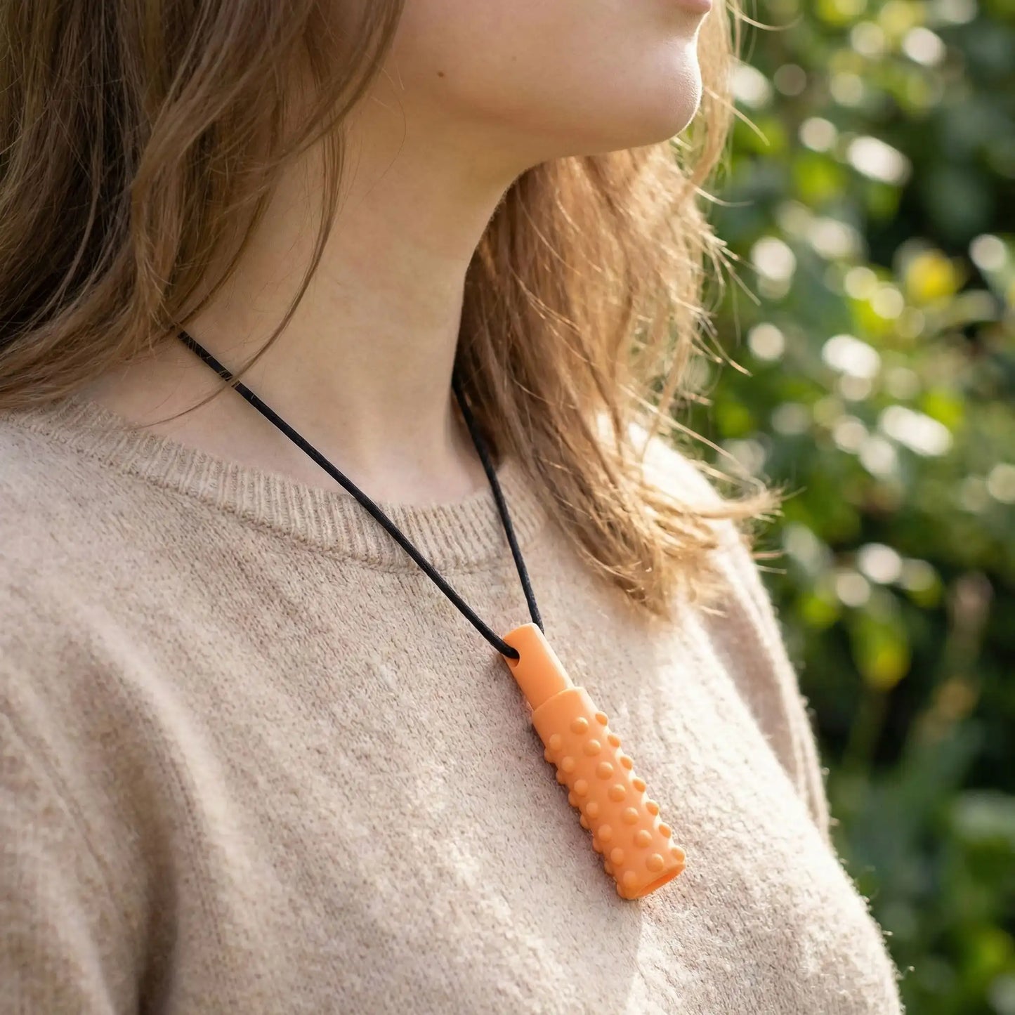 collier à mâcher -fidget à mâcher orange