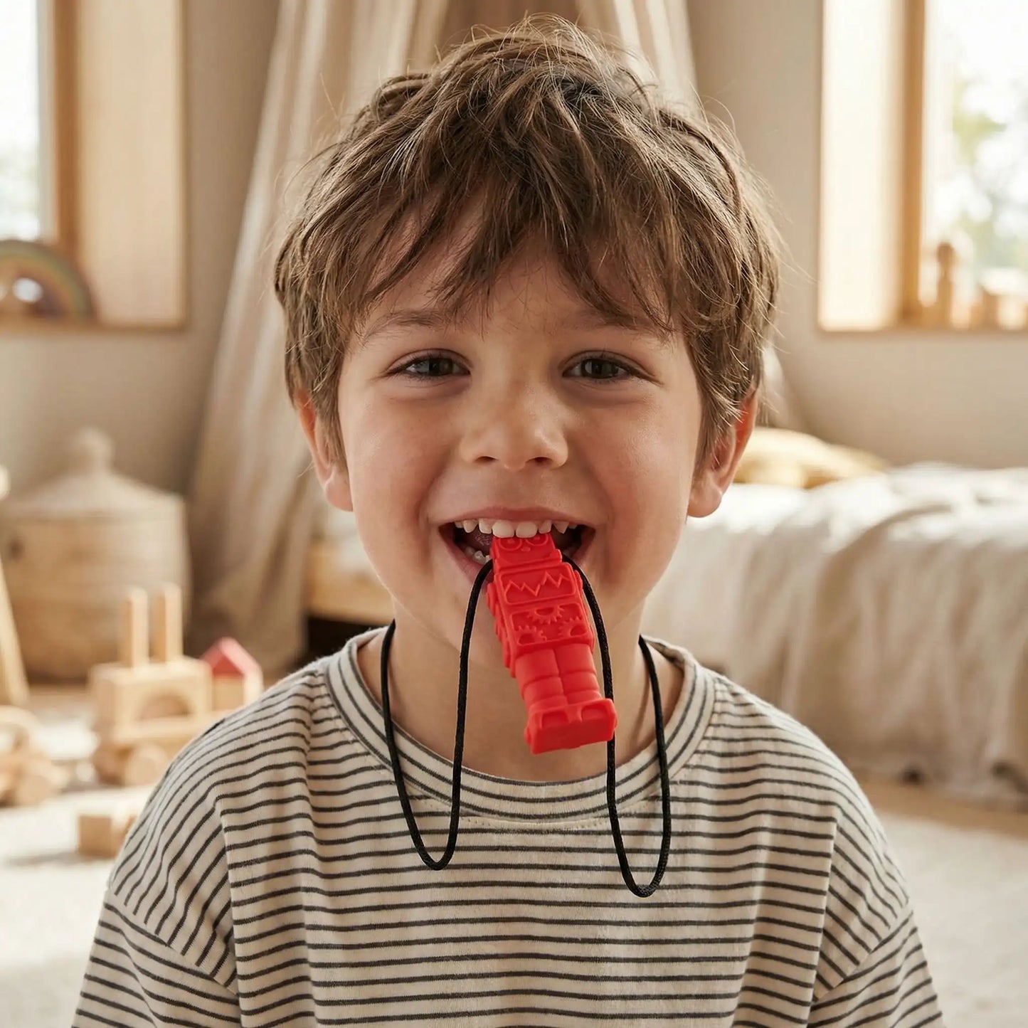 fidget à macher rouge régulation sensorielle 