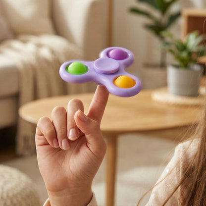 hand spinner pop it 3 branches jouet anti-stress enfant 5-12 ans