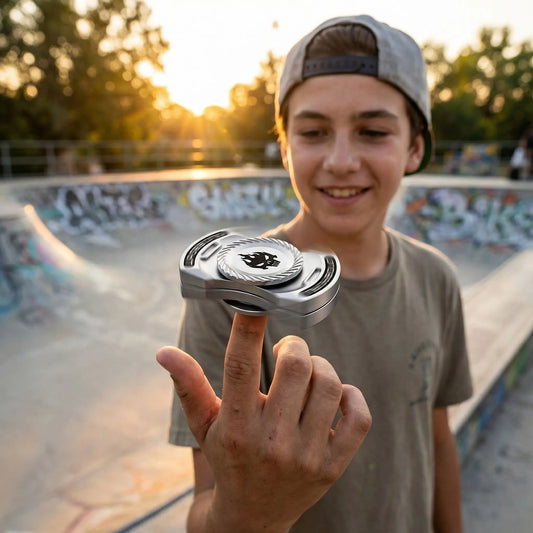 Hand Spinner METAL|  SkullFire™ 3‑en‑1