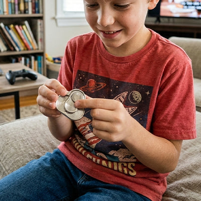 Jouet Anti‑Stress METAL| Push & Spin EDC