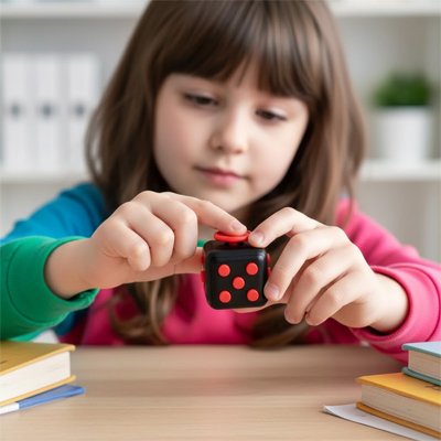 Jouet anti stress -fidget cube noir