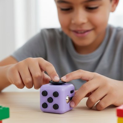 Jouet anti stress -fidget cube violet