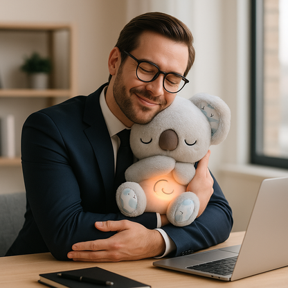 peluche qui respire Koala gris-anti stress