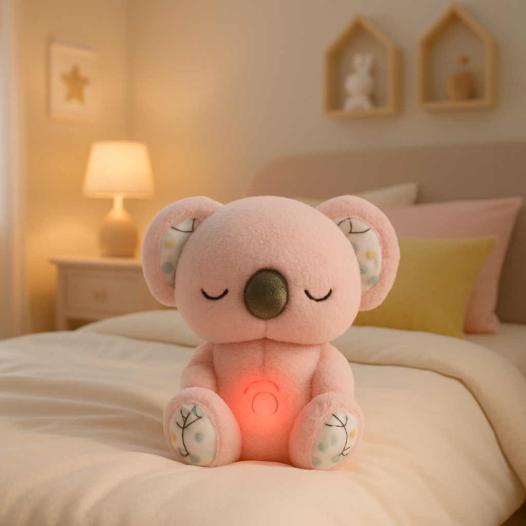 peluche qui respire Koala rose apaisante
